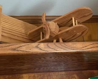Wooden Biplane Model