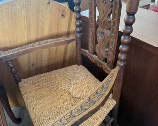 Carved Rush Armchair