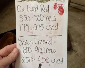 Boot Pricing Note