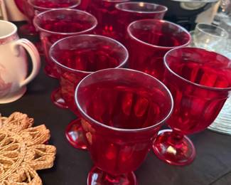 Ruby Glass Goblets