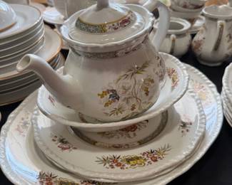 Floral Transferware Teapot Set