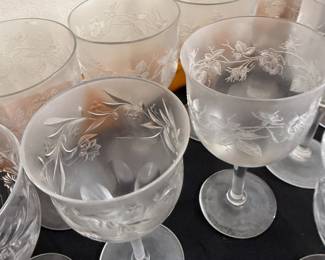 Etched Wine Goblets