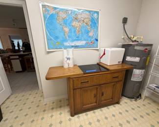 Vintage extension buffet with silver drawer