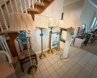 Vintage brass floor lamps