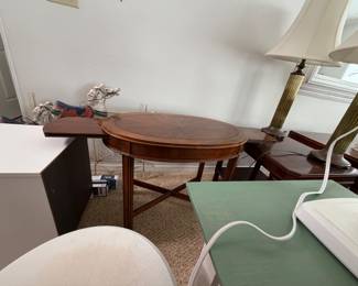 Antique game table with extension leaves