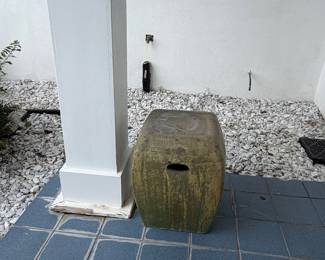 Pottery garden stool