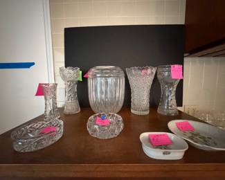 Cut crystal and glass vases