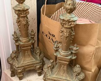 Brass andirons