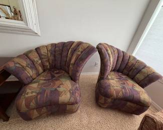Pair 1980’s fan back chairs