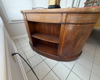 Kidney shape desk with bookcase