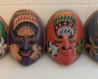 BBS526- bundle Of 4 Indonesian Wooden Masks