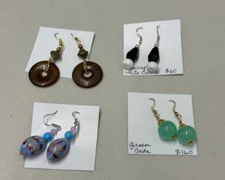 BBS124 - Myrna Lee Chang Jade, Crystal, & More Earring Set