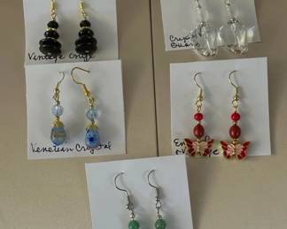 BBS046 - Myrna Lee Chang Red Butterflies & Other Assorted Vintage Earrings