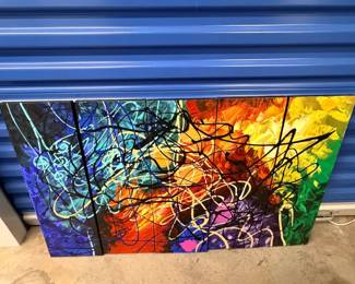 BBS520 - Wieco Art 5-panel abstract heart oil painting