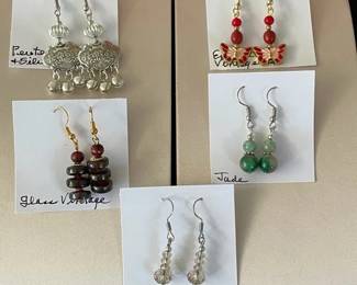 BBS063 - Myrna Lee Chang Cute Red Butterfly & Other Assorted Vintage Earrings