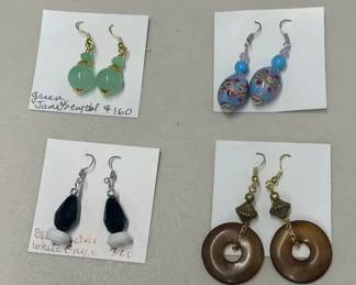 BBS117 - Myrna Lee Chang Jade, Crystal, & More Earring Set