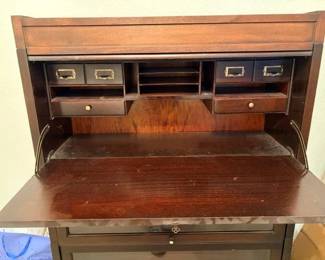 antique barrister/secretary desk-open