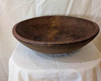 Antique Large Carved Wooden Bowl