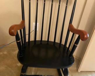 Boston Rocker, Black Finish, Cherry Crown & Arms