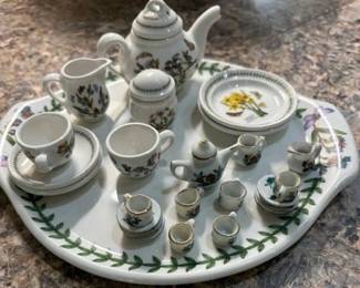 Port Meirion Botanic Garden 25th Anniversary Mini Tea Set w/Platter
