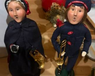 Salvation Army Buyers Choice Army Caroler Figurines, Man w/Trombone, Woman w/Cornet