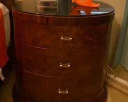 Burled Wood Nightstands - Pair