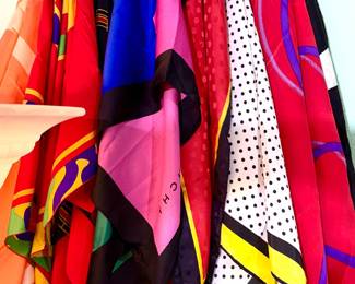 Vintage Perfume Designer silk scarfs, never worn