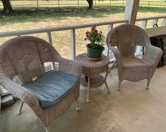 Resin Wicker Like Pordh Chairs and Table - Plant
