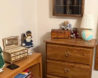 Vintage wooden shadow box and curio display cabinet.