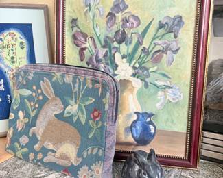 Iris Painting Lg / Needlework Carrier / Pic
