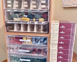 DMC Thread Cabinets (2) + Boxes Threads