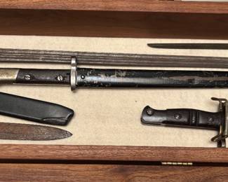 Antique Saber, Bayonets, and Dagger