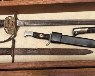 Antique Saber, Bayonets, and Dagger