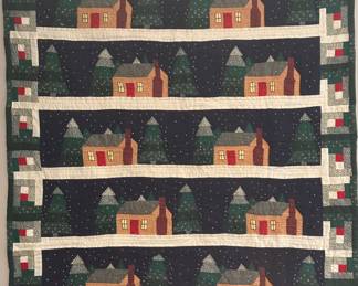 Vintage Log Cabin Christmas Quilt