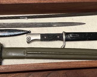 Antique Saber, Bayonets, and Dagger