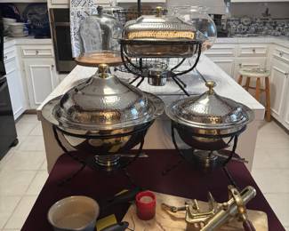 Large Chafing Dishes and Cake Domes