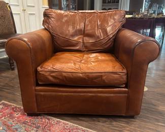 Crate & Barrel Leather Club Chair