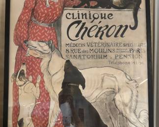 Framed French Veterinary Clinic Poster