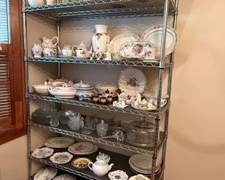 Great selection of vintage dishes; tea pots; pitchers; plates and platters
