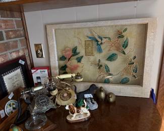 Old novelty phones; stained glass and more.