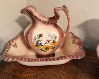 Vintage Ceramic Bowl and Pitcher.