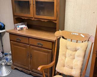 Vintage china cabinet, vintage rocking chair and more.