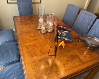 Dining table has two leaves
