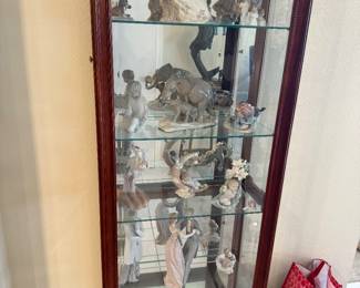 Unique Ylladro pieces & lighted curio cabinet