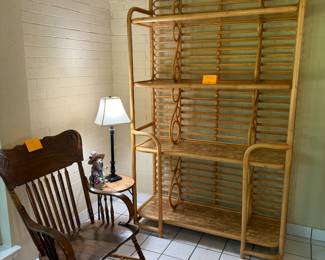 70’s rattan eterge with caprice shell shelves