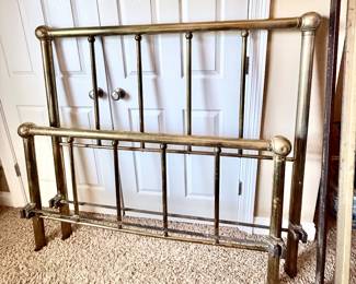 3/4th Brass head and foot board w rails. 51"H x 55.5" W