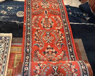1980's Persian Sarouk Runner, full wool pile,  measures 2'. 4" X 16'. 7"
