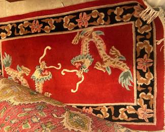 Chinese 100% wool pile Dragon rug, "as is"