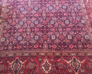 Persian Herati fish design wool rug measures 6.10 x 9.10 , handmade in the Arak region. 
