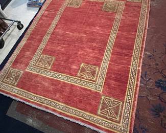Afghan Khotan, natural dyes, hand-spun vegetable dyes( henna larkspur, measures 5.5 x 6.8